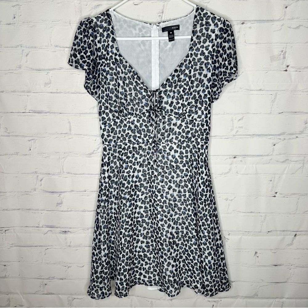 Aqua small blue & black dress